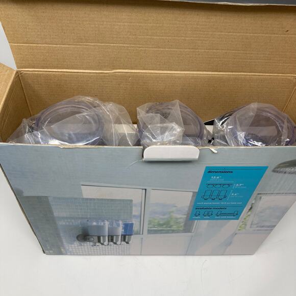 Simplehuman BT1029 Triple Wall Mount Shampoo Conditioner Soap Pumps Stainless - Picture 4 of 10